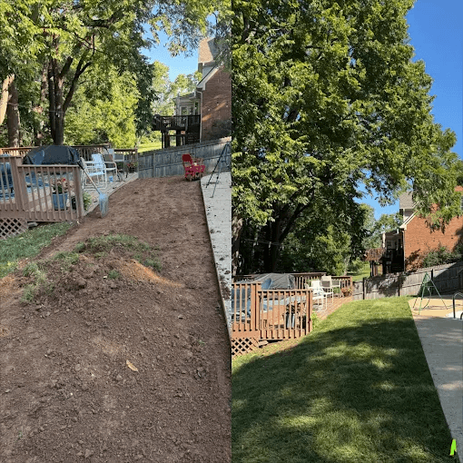 Complete Backyard Transformation - Before and after landscaping transformation by Cox Landscapes in Nicholasville, KY